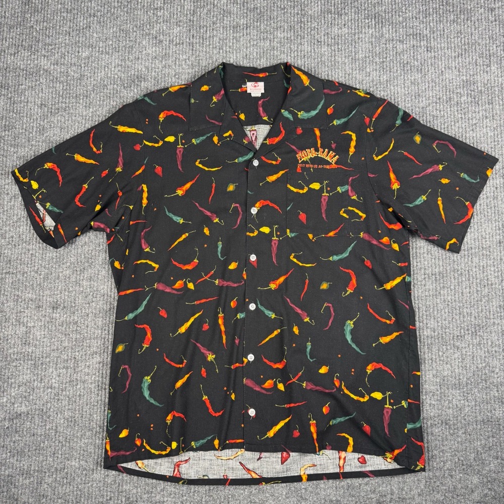 Vtg 90s Scorpio Camp Shirt Mens XL Short Sleeve Chili Pepper Print Made in USA